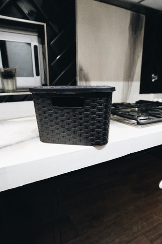 Imagen 8 de 10 de Caja Organizadora Simil Rattan Grande Xl Pack X 4 Premium