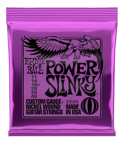 Set De Cuerdas Ernie Ball Power Slinky 11-48 Para Guitarra