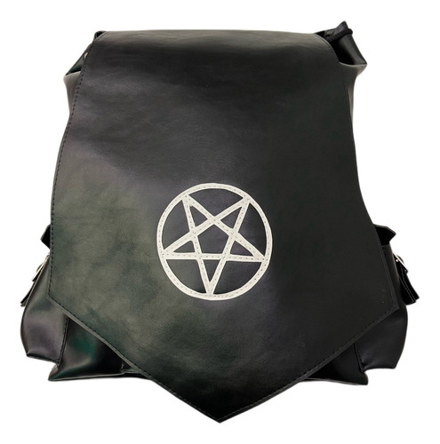 Mochila Gotica Gothic Pentagrama Rock Ecocuero