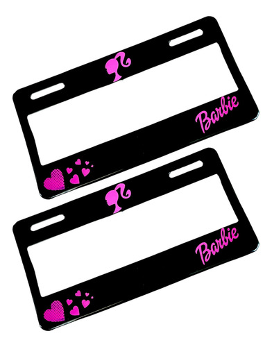 Par De Porta Placas Para Auto Y Camioneta Barbie Girl