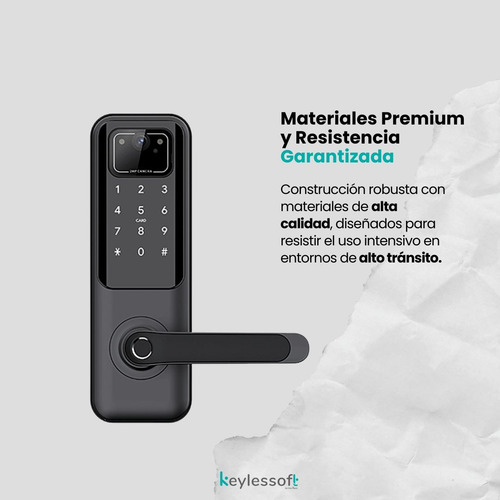 Cerradura Digital Inteligente Codigo Huella Cámara Interfono Negro