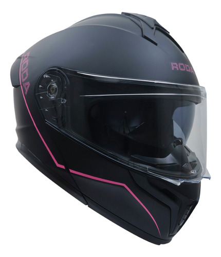 Casco Certificado Roda Force Blanco Abatible Con Visor Solar Negro Solido L