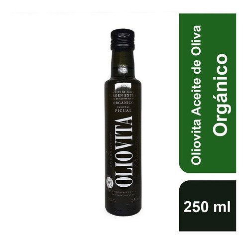 Aceite De Oliva Oliovita Organico Botella De Vidrio X 250 Ml