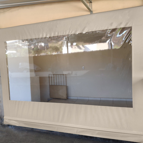 Toldo Completo Com Tubos Sob Medida 4,60 X 3,50 Retrátil Cor Areia com Visor