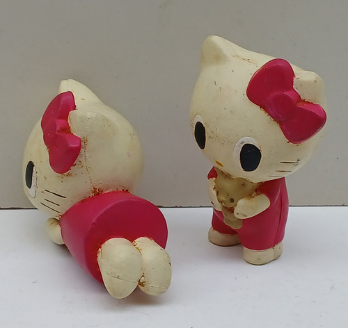 Lote 2 Boneca Hello Kitty Gatinha Miniatura Vintage 6cm (Usado)
