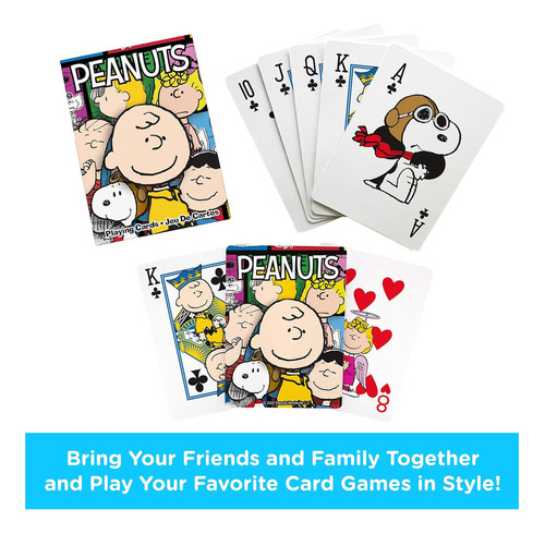 Aquarius Peanuts Playly Cards Cast Deck Para Seus Jogos E