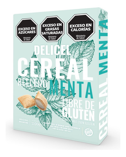 Cereal Relleno Delicel Sabor Menta Sin Tacc X 240 Grs