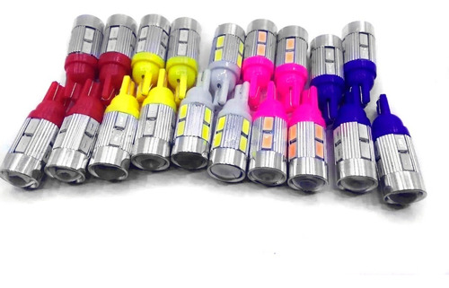 Led Cree T10 Lupa Alto Brillo Colores 2 Unidades