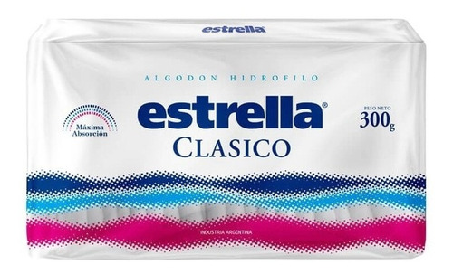 Algodón Hidrófilo Clasico De 300g Multiuso Marca Estrella