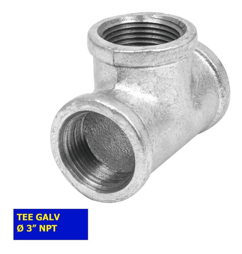 Tee T Galvanizado 3 Pulgadas Agua Hidraulico 75mm