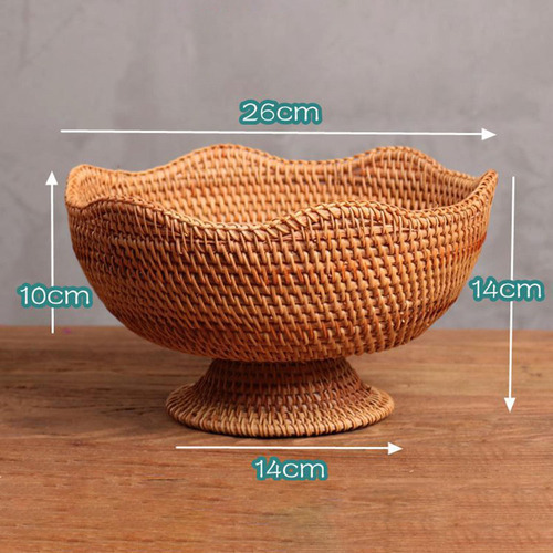 . Frutero De Ratán, Cesta Para Servir Aperitivos Y Medio