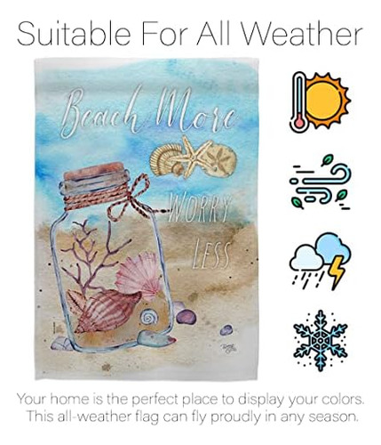 Breeze Decor Beach More Garden Flag Set Soporte De Pared Con