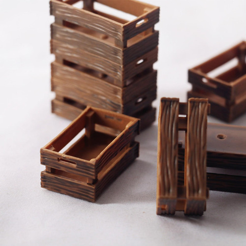 Mini Casa De Muñecas De 4 Piezas, Caja De Madera, Caja De