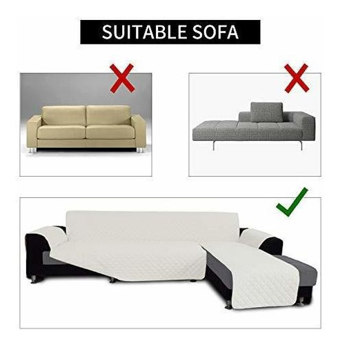 Funda Para Sofa Easy-going En Forma De L Color Marfil Suave