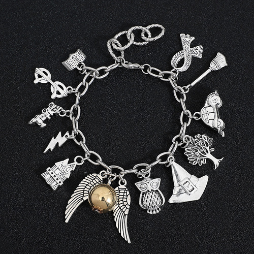 Juego De 4pzs De Joyas De Harry Potter Collar+pulsera Snitch