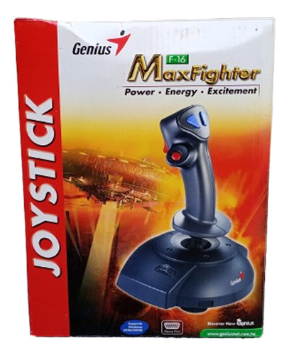 Joystick Retro Genius Maxfighter F-16 Para Pc Negro