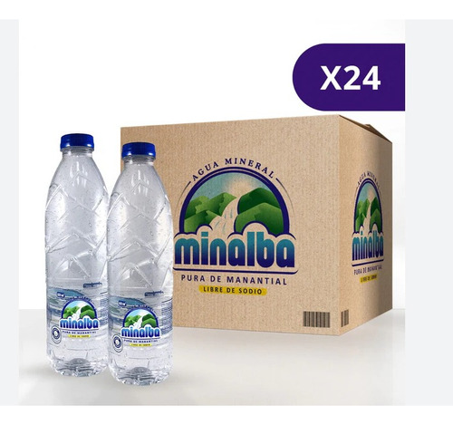 Bulto De Agua Mineral Minalba 24 Unidadesx600cc