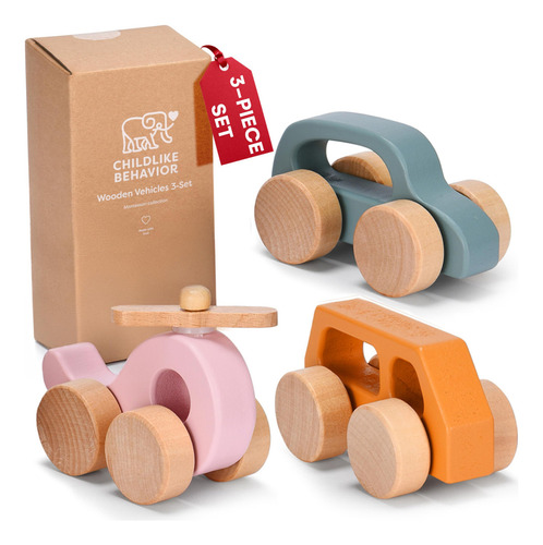 Coche De Madera Para Niños Pequeños Vehículo De Empuje De Ma