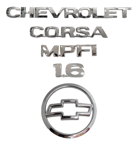 Kit Emblemas Corsa Chevrolet 1.6 ( 5 Piezas)