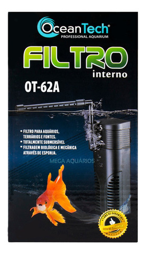 Filtro Interno Bomba Aquario Oceantech Ot-62a 300l/h 2w 220v