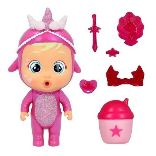 Muñeca Cry Babies Bebés Llorones Lágrima Rosa Sorpresas