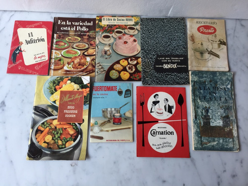 9 Libros De Recetas De Cocina Años 50.