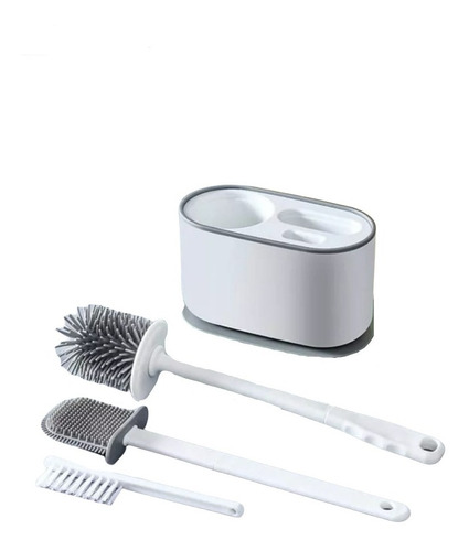 Set De Escobilla Para Baño Limpieza De Inodoro Adhesivo 