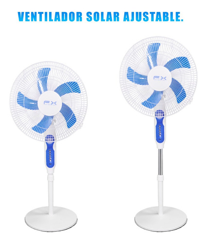 Ventilador Recargable Solar Con Luz Led Carga Para Celular