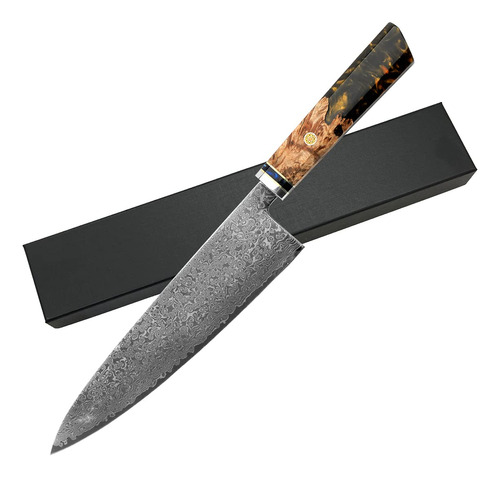 Cuchillo Kiritsuke De 8 Pulgadas, Mango De Resina De Madera 