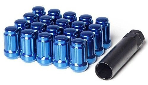 Spline Drive Tuner Acorn Lug Nuts Azul 12x1.25 Acero Fo...