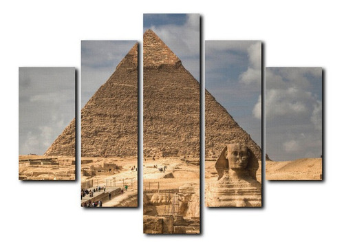 Cuadro Decorativo Canvas 5pz 120x80 Piramide Egipcia