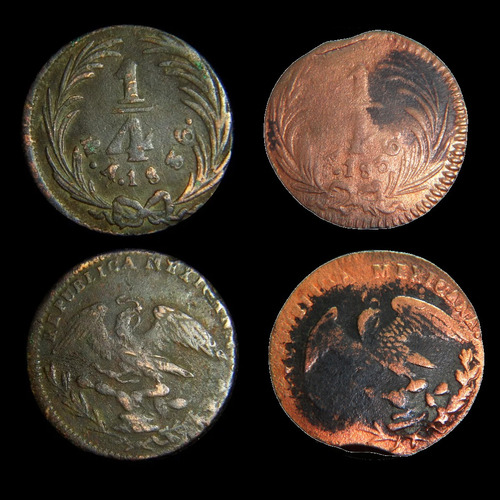 Moneda 1/4 Real 1836 Falsa De Época Cuarto Cuartilla Federal