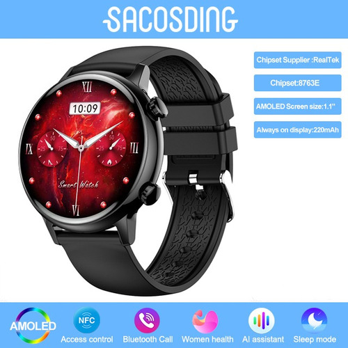 Reloj Inteligente Mujer 1.1 Smartwatch Nfc Deporte Llamada