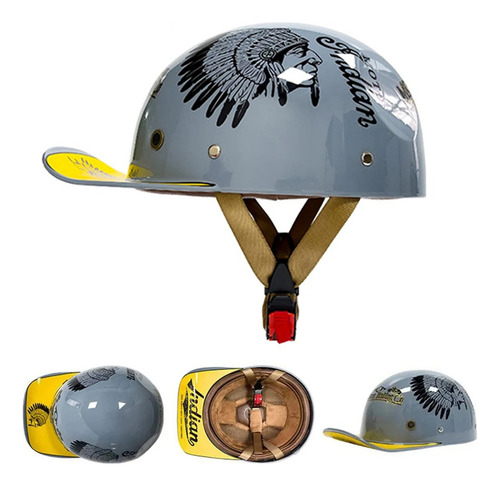 Para Gorra De Béisbol Retro De Verano Con Medio Casco Para