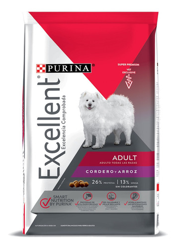 Purina Excellent Cordero Y Arroz Para Perro Adulto 20kg