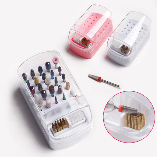 4 Durable Nail Drill Bit Holder Estuche De Molienda Ligero