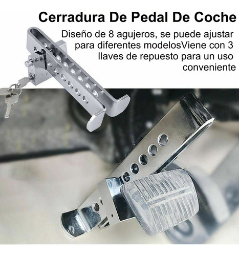 Bloqueador Traba Pedal Auto Antirrobo Seguridad + Candado