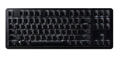 Imagen 1 de 3 de Teclado gamer Razer BlackWidow Lite QWERTY Razer Orange inglés US color black con luz blanca