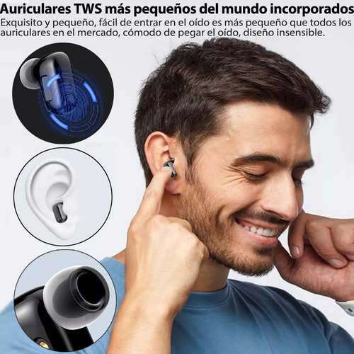 Reloj Inteligente Ultrafino Con Auriculares Inalámbricos