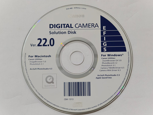 Cd De Instalação Canon Solution Disk Ver.22.0 Windows E Mac