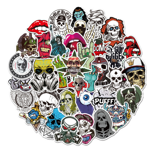 10/30/50 Unidades Terror Series Skull Graffiti Stickers Guit
