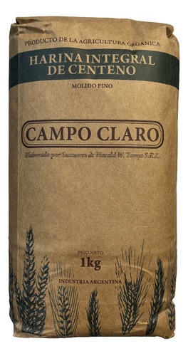 Harina Centeno Integral Organica Campo Claro 1kg