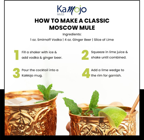 Juego De 2 Tazas Moscow Mule - Diseño Único En Relieve...