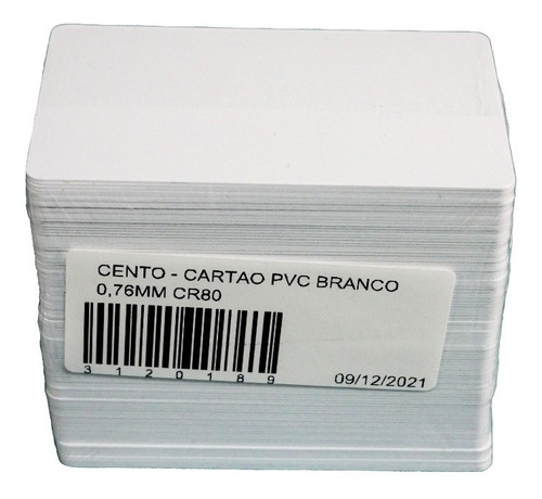 Imagem 4 de 5 de Cartão Pvc Branco Cr-80 0.76 Mm 100un