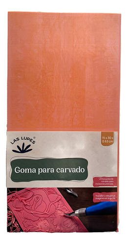 Goma Rosa Xilografia Tallado De Sellos 15x30cm
