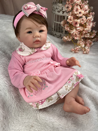 Boneca Bebe Reborn Artesanal Corpo Em Tecido Olhos Azuis
