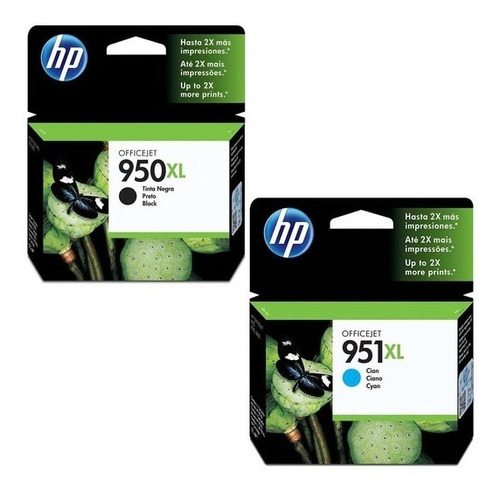 Cartuchos Kit X2 Hp 950xl N + 951xl Cian Originales