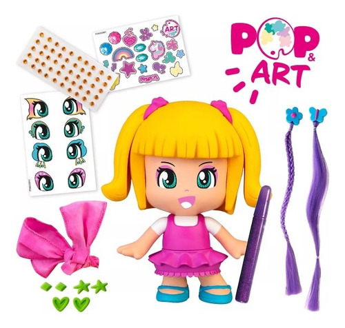 Pinypon Set Pop & Art Original Famosa Muñeca Con Accesorios