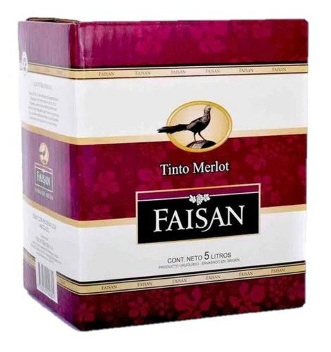 Vino Faisán Tinto Merlot Bag In Box 5 L