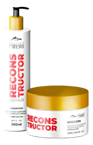 Kit Barroco Mineiro Reconstructor Repair Shampoo 300ml + Máscara 250g